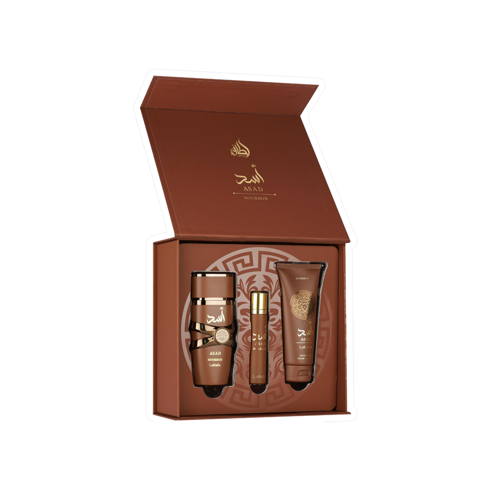 Destaque Kit de Presente Lattafa Asad Bourbon